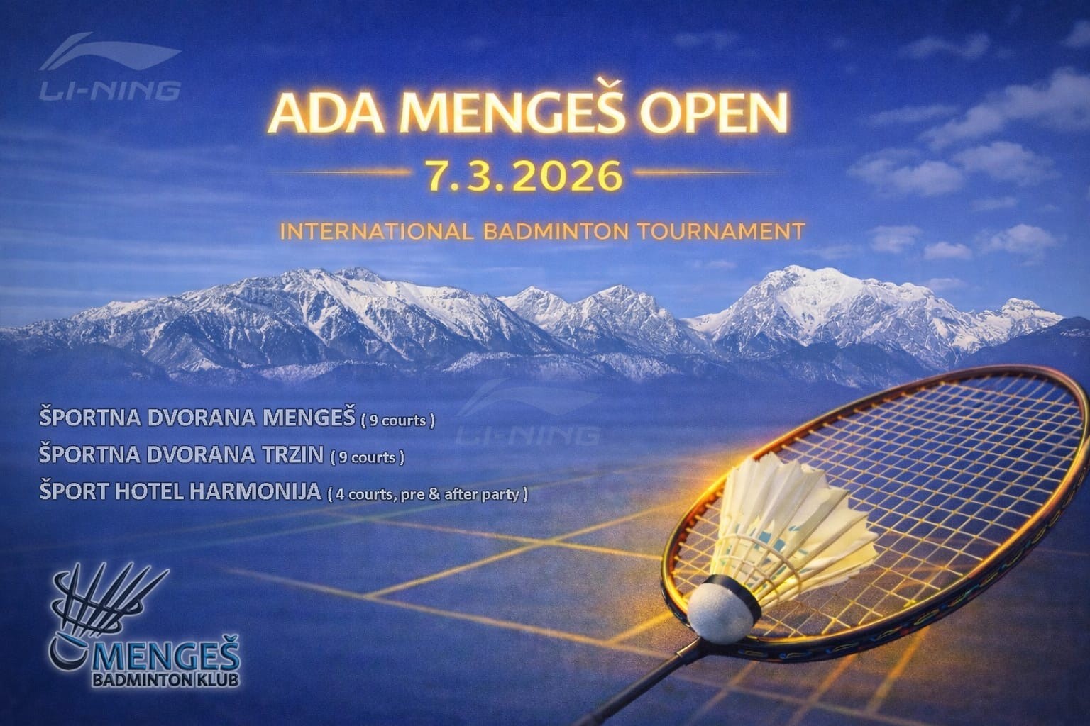  Li-Ning ADA Mengeš open 2026
